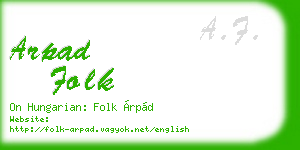 arpad folk business card