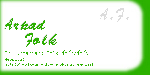 arpad folk business card